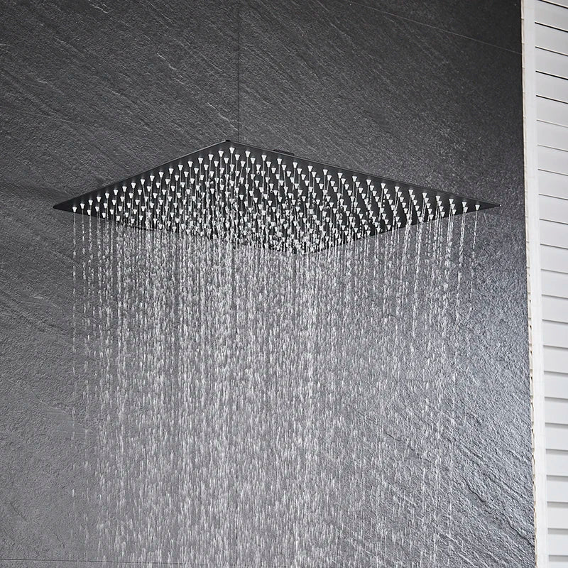 Ultra-thin Black 16-Inch Square Rainfall Shower Head c9f98b-b7.myshopify.com