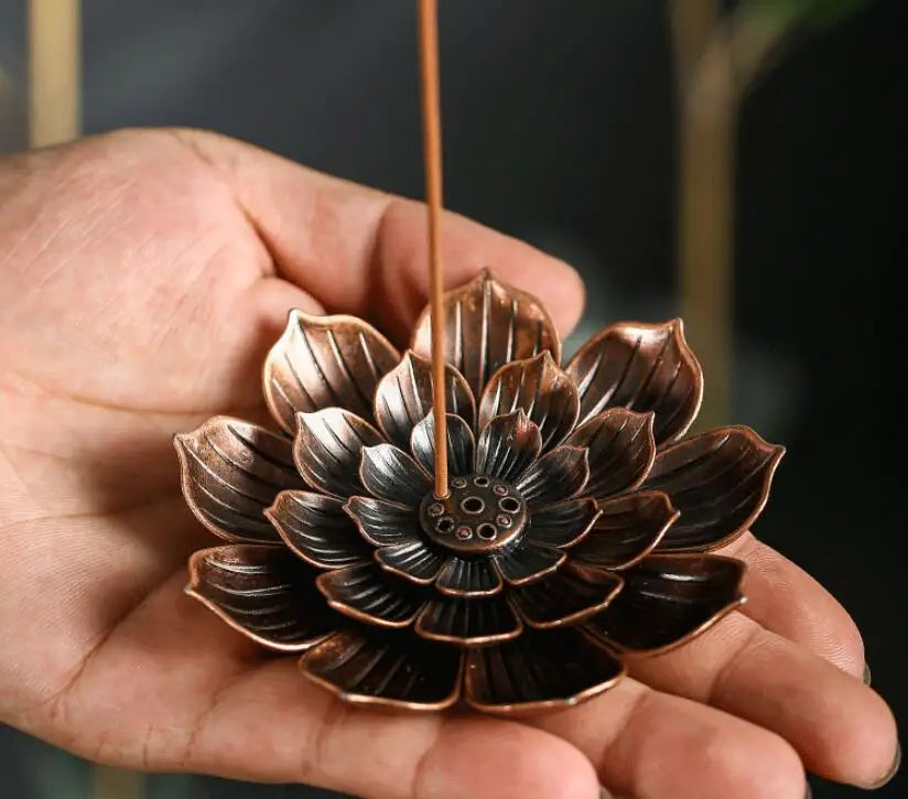 Alloy Incense Burner Stick Holder Buddhism Lotus Line Incense plate Sandalwood Coil Base Temples Yoga Studios Home Decoration c9f98b-b7.myshopify.com