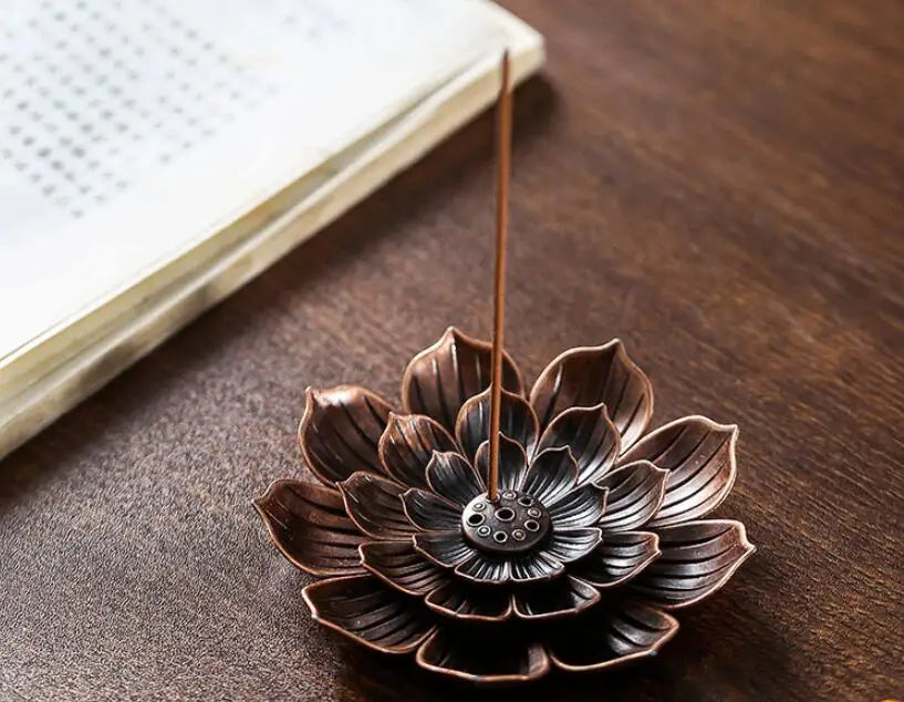 Alloy Incense Burner Stick Holder Buddhism Lotus Line Incense plate Sandalwood Coil Base Temples Yoga Studios Home Decoration c9f98b-b7.myshopify.com