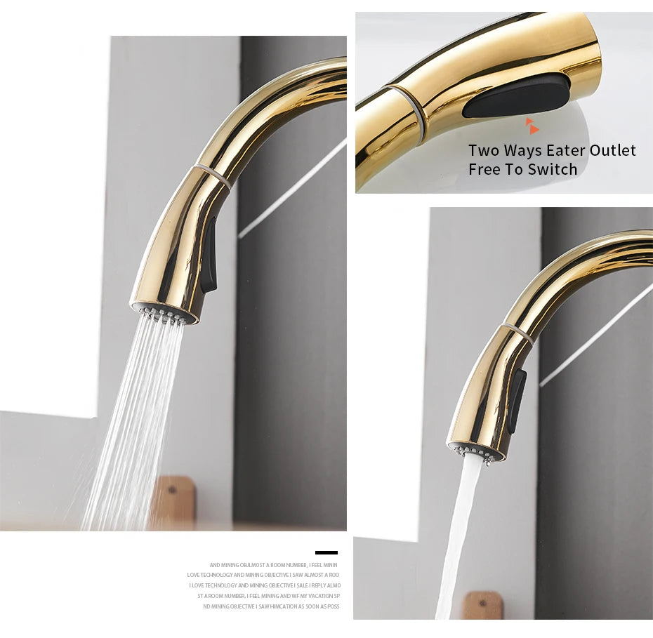Gold Kitchen Faucets Single Handle Pull Out Kitchen Tap Single Hole Handle Swivel Degree Water Mixer Tap Mixer Tap 866011 c9f98b-b7.myshopify.com