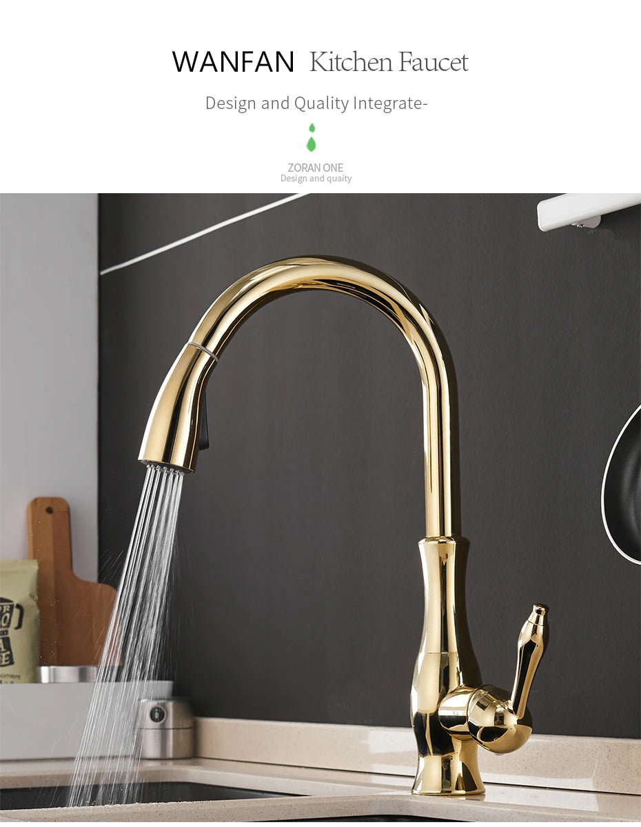 Gold Kitchen Faucets Single Handle Pull Out Kitchen Tap Single Hole Handle Swivel Degree Water Mixer Tap Mixer Tap 866011 c9f98b-b7.myshopify.com