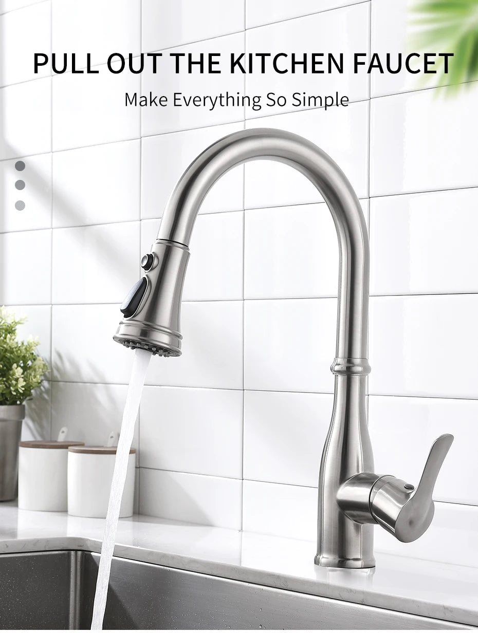 Gold Kitchen Faucets Single Handle Pull Out Kitchen Tap Single Hole Handle Swivel Degree Water Mixer Tap Mixer Tap 866011 c9f98b-b7.myshopify.com