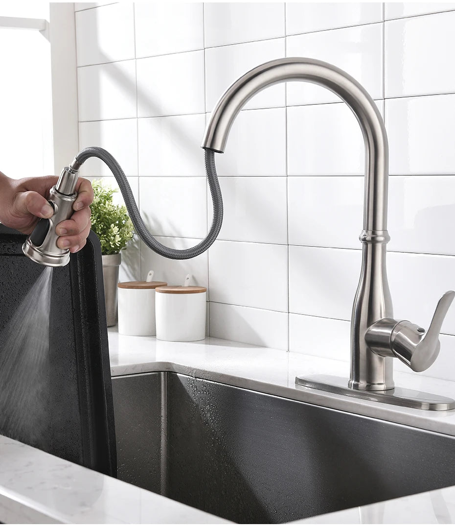 Gold Kitchen Faucets Single Handle Pull Out Kitchen Tap Single Hole Handle Swivel Degree Water Mixer Tap Mixer Tap 866011 c9f98b-b7.myshopify.com
