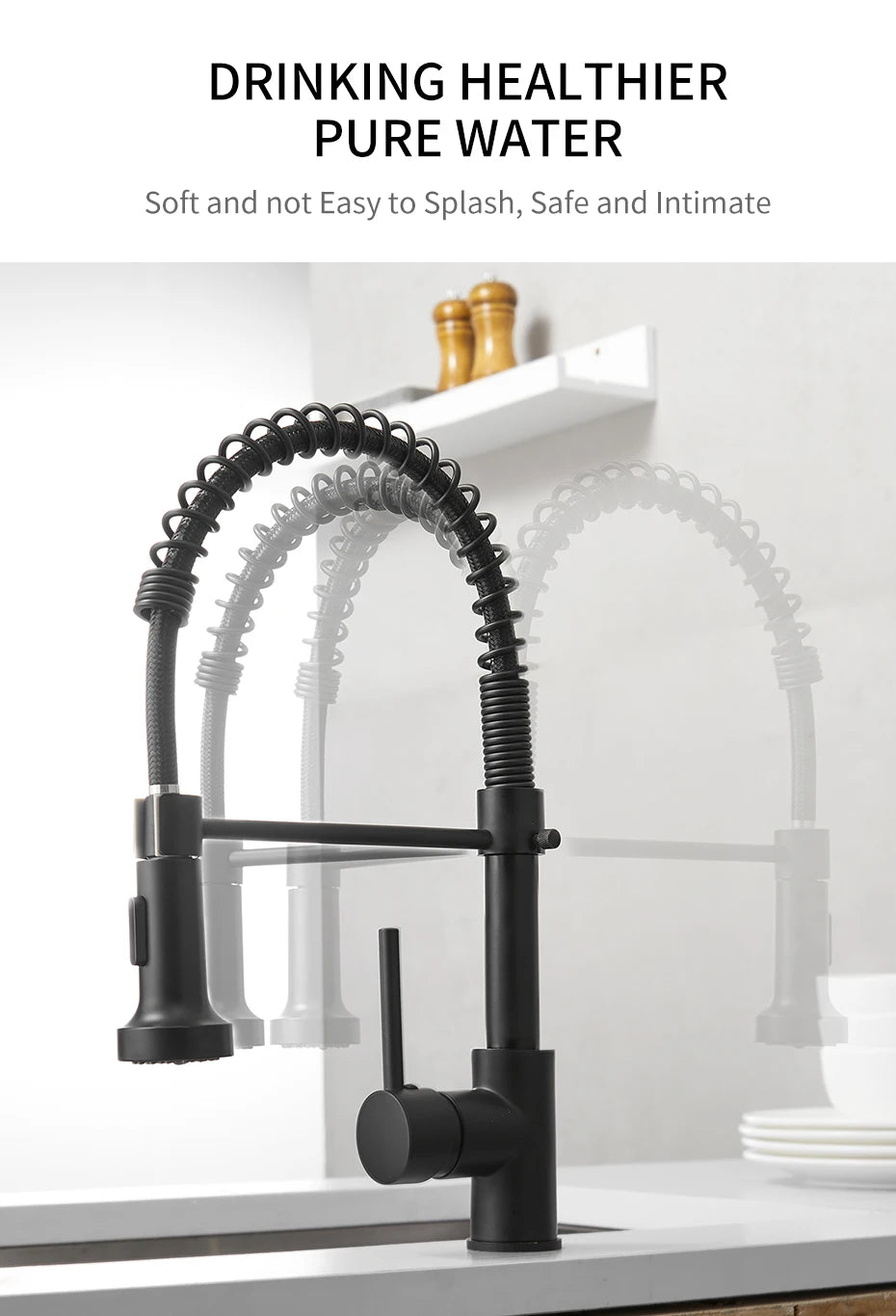 Brush Nickel Kitchen Faucets Brass Faucets for Kitchen Sink Single Lever Pull Down Spring Spout Mixers Tap Hot Cold Water Crane c9f98b-b7.myshopify.com