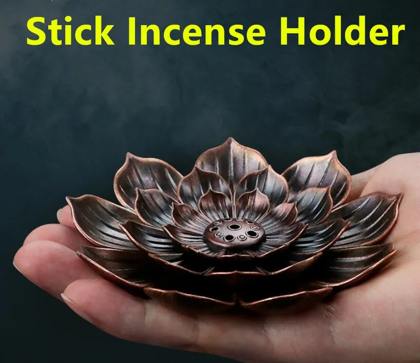 Alloy Incense Burner Stick Holder Buddhism Lotus Line Incense plate Sandalwood Coil Base Temples Yoga Studios Home Decoration c9f98b-b7.myshopify.com