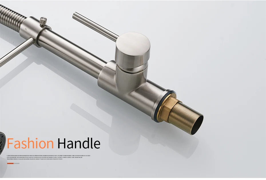 Brush Nickel Kitchen Faucets Brass Faucets for Kitchen Sink Single Lever Pull Down Spring Spout Mixers Tap Hot Cold Water Crane c9f98b-b7.myshopify.com
