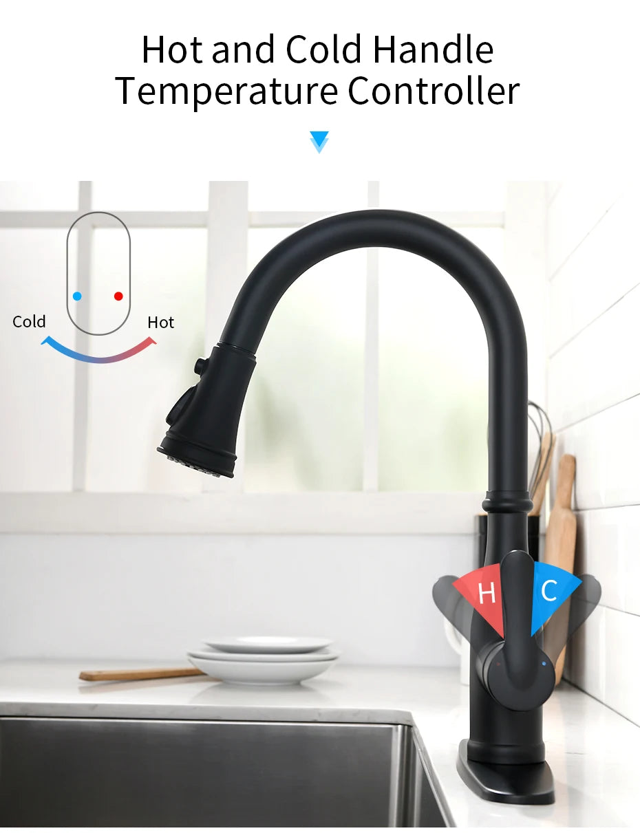 Gold Kitchen Faucets Single Handle Pull Out Kitchen Tap Single Hole Handle Swivel Degree Water Mixer Tap Mixer Tap 866011 c9f98b-b7.myshopify.com