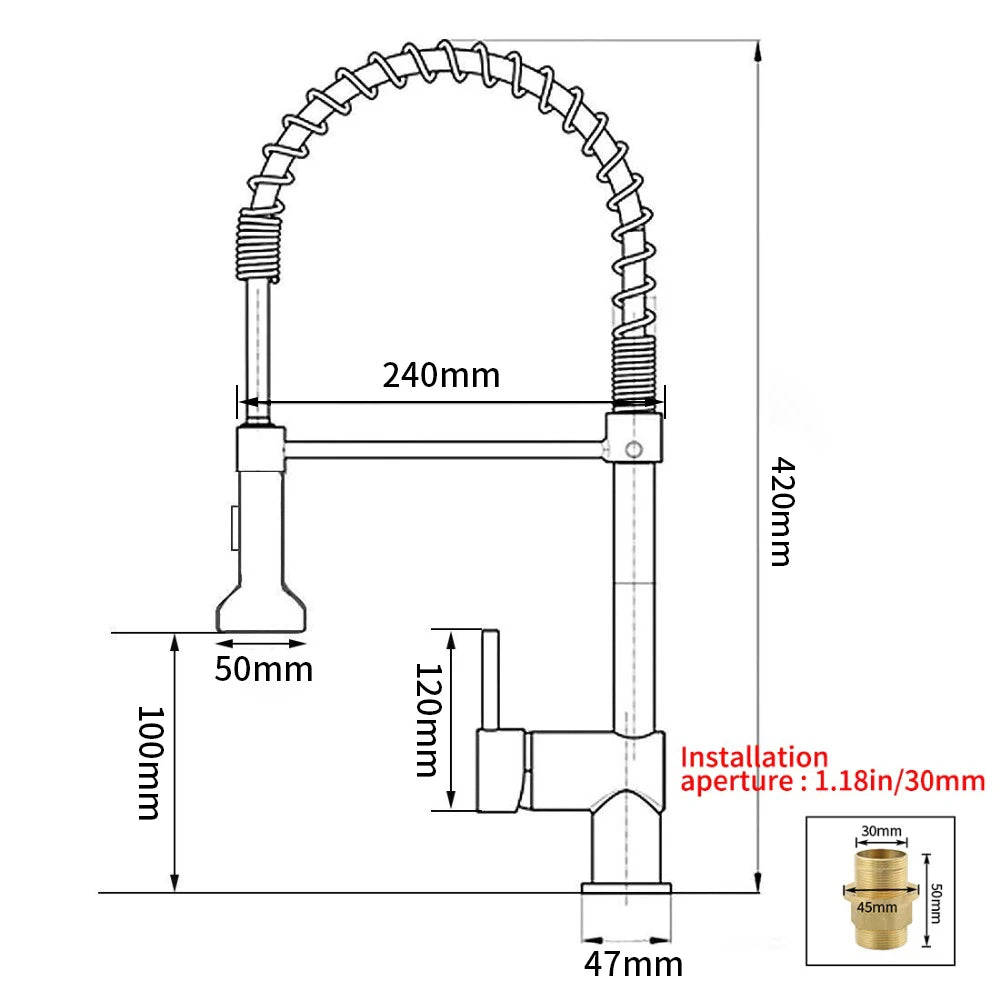 Brush Nickel Kitchen Faucets Brass Faucets for Kitchen Sink Single Lever Pull Down Spring Spout Mixers Tap Hot Cold Water Crane c9f98b-b7.myshopify.com