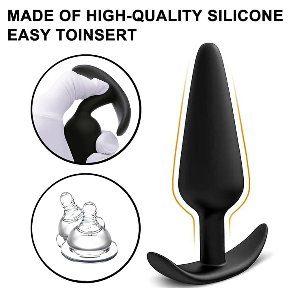 T-Shape Anal Plug Set - Soft Silicone Butt Plug Stimulator, Prostate Massager for Men & Women, Adult Sex Toys c9f98b-b7.myshopify.com