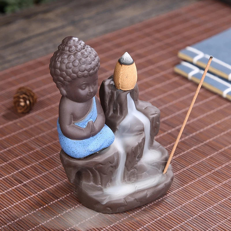 Creative Incense Burner Smoke Waterfall the Little Monk Small Buddha Incense Burner Holder Censer Home Table Decorations Crafts c9f98b-b7.myshopify.com