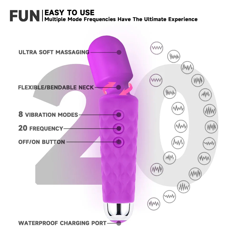 USB Rechargeable Wand Vibrator for Women - 18+ Adult Massage Stick, Dildo, Pussy & Vagina Masturbator c9f98b-b7.myshopify.com