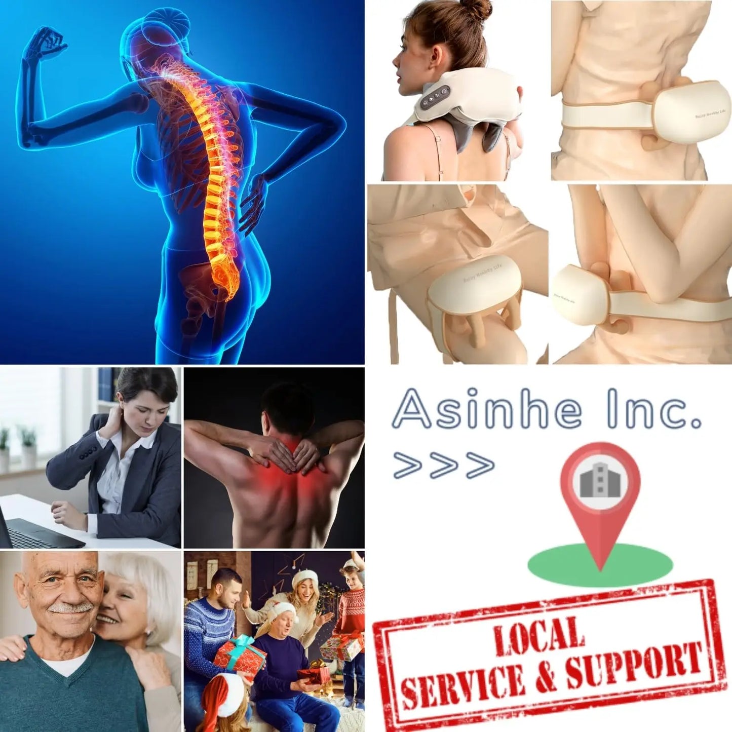 Neck Shoulder Massager Deep Tissue Shiatsu Back Massagers with Heat for Pain Relief Electric Kneading Squeeze Muscles Massage c9f98b-b7.myshopify.com
