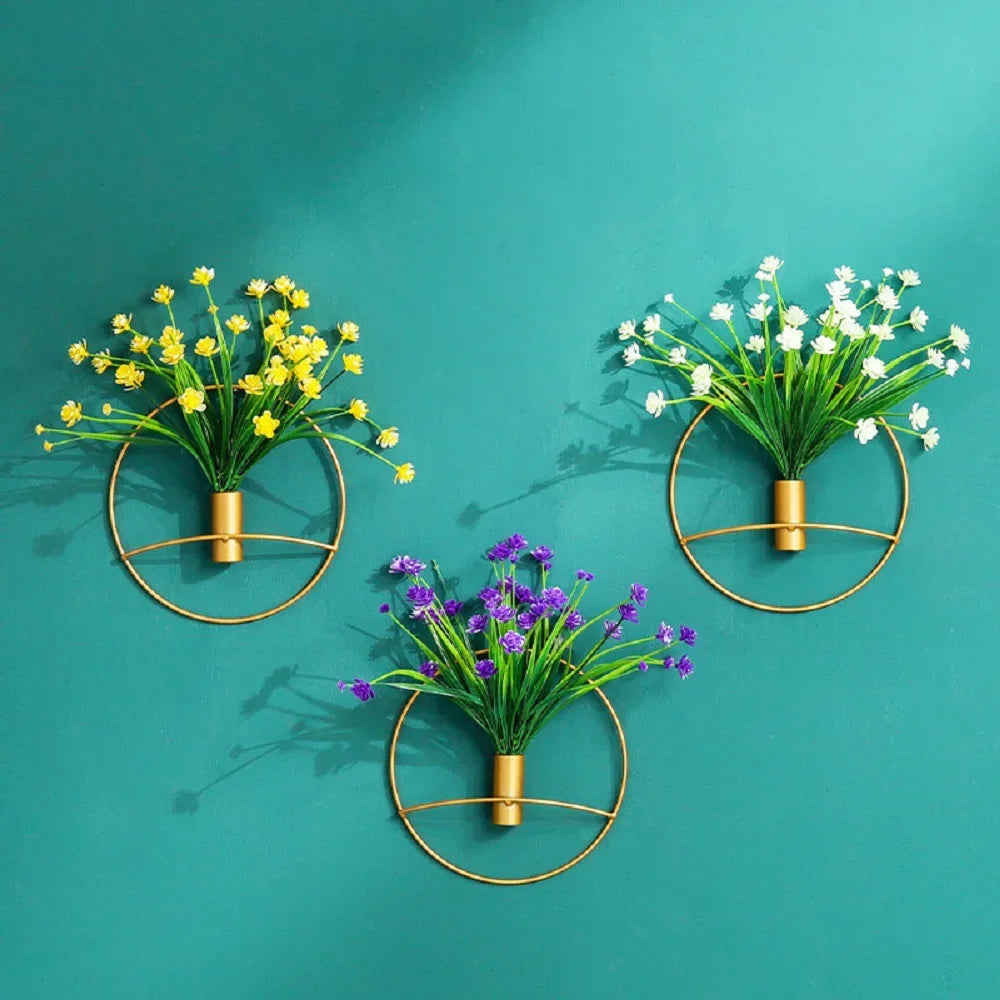 Metal Wall Hunging Vase Modern Creativity Stainless Steel Wall Frame Flower Pot Decor Art Nordic Living Room Home Decoration c9f98b-b7.myshopify.com