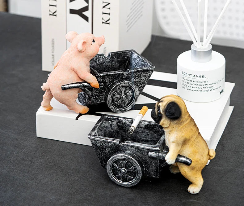 Cart Puppy Ashtray Anti-fly Ash Household Ashtray Creative Living Room Office Desktop Decoration Living Room Storage Box c9f98b-b7.myshopify.com