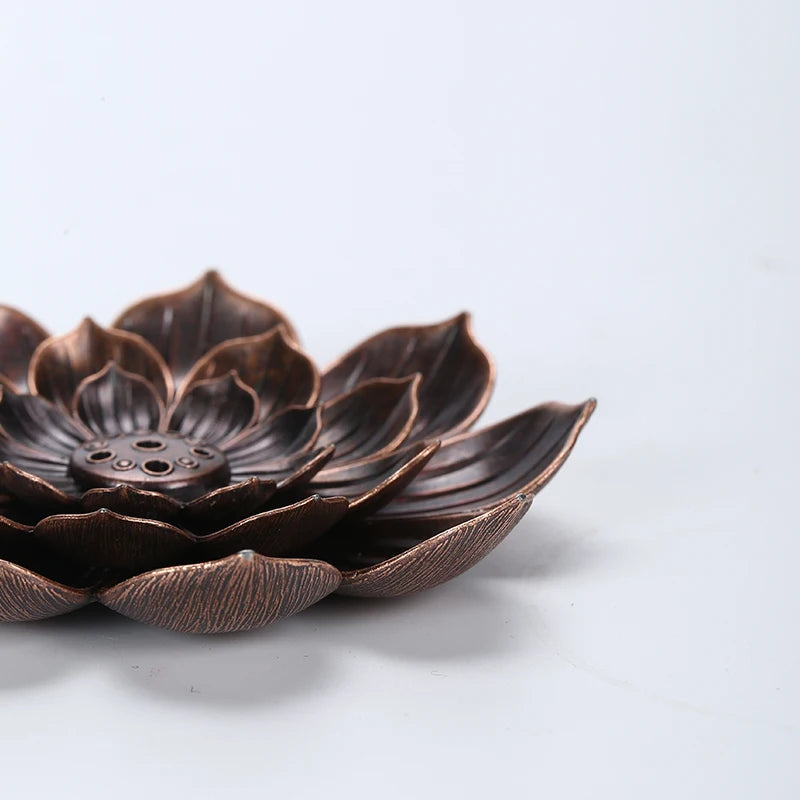 Alloy Incense Burner Stick Holder Buddhism Lotus Line Incense plate Sandalwood Coil Base Temples Yoga Studios Home Decoration c9f98b-b7.myshopify.com