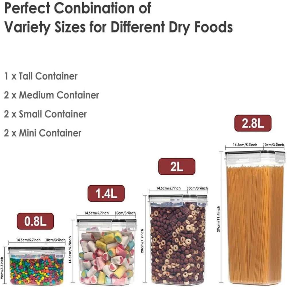 Kitchen 7pcs Food Containers Set BPA Free Plastic Airtight Storage Box With 10stickers and Pen c9f98b-b7.myshopify.com