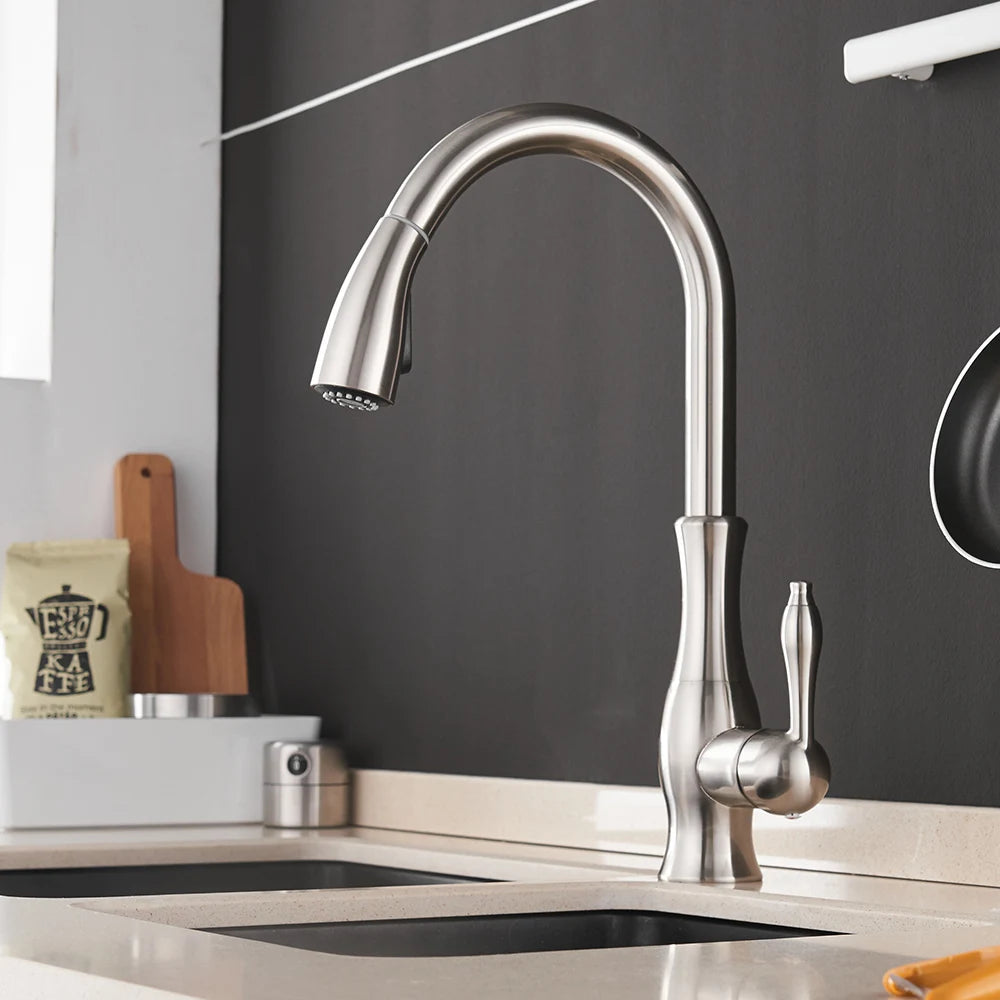 Gold Kitchen Faucets Single Handle Pull Out Kitchen Tap Single Hole Handle Swivel Degree Water Mixer Tap Mixer Tap 866011 c9f98b-b7.myshopify.com
