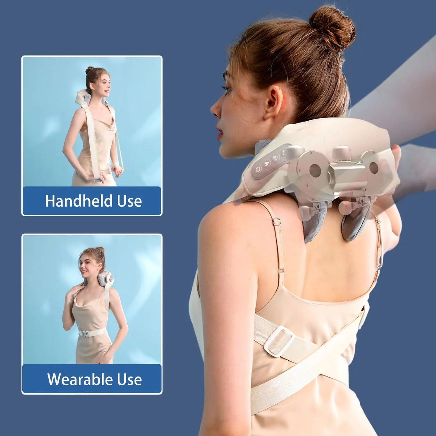 Neck Shoulder Massager Deep Tissue Shiatsu Back Massagers with Heat for Pain Relief Electric Kneading Squeeze Muscles Massage c9f98b-b7.myshopify.com