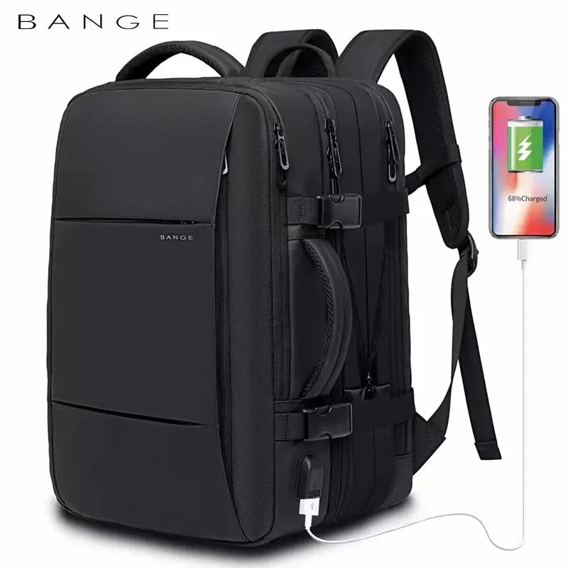 BANGE Travel Backpack Men Business Backpack School Expandable USB Bag Large Capacity 17.3 Laptop Waterproof Fashion Backpack c9f98b-b7.myshopify.com
