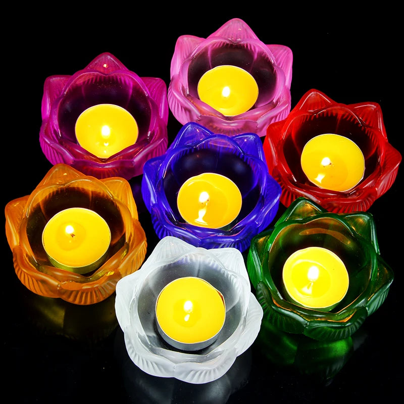 Seven Colors Crystal Incensee Burner Glass Lotus Candle Holders Handicraft Decoration for Home Buddha Mini Zen Cone Censer c9f98b-b7.myshopify.com