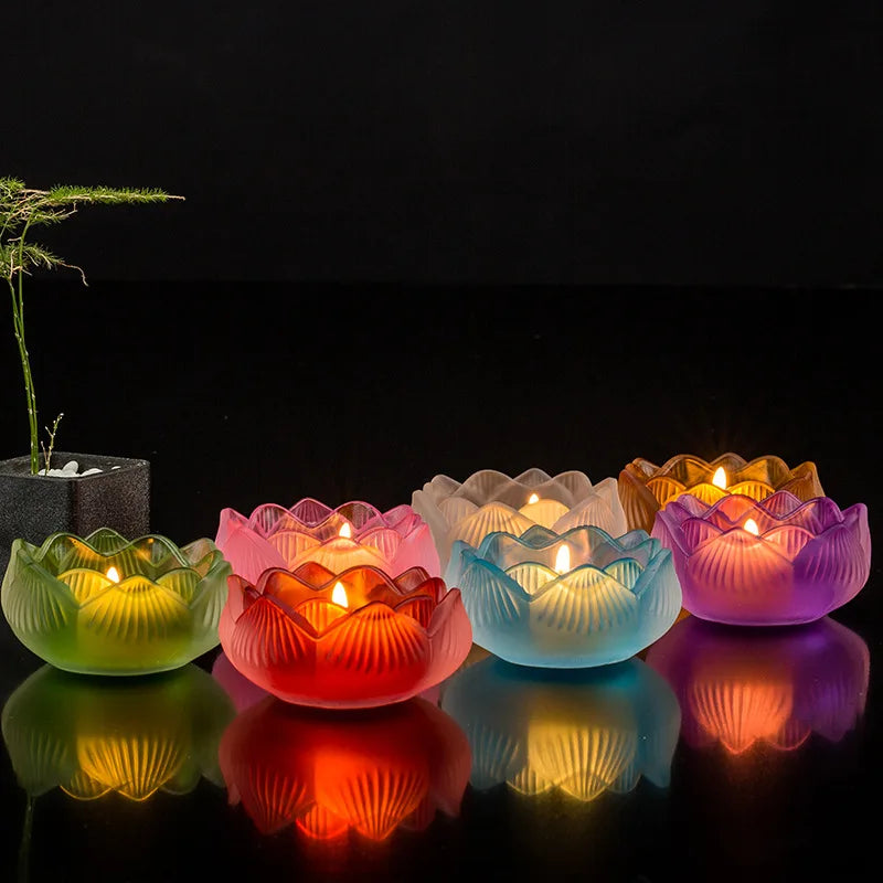 Seven Colors Crystal Incensee Burner Glass Lotus Candle Holders Handicraft Decoration for Home Buddha Mini Zen Cone Censer c9f98b-b7.myshopify.com