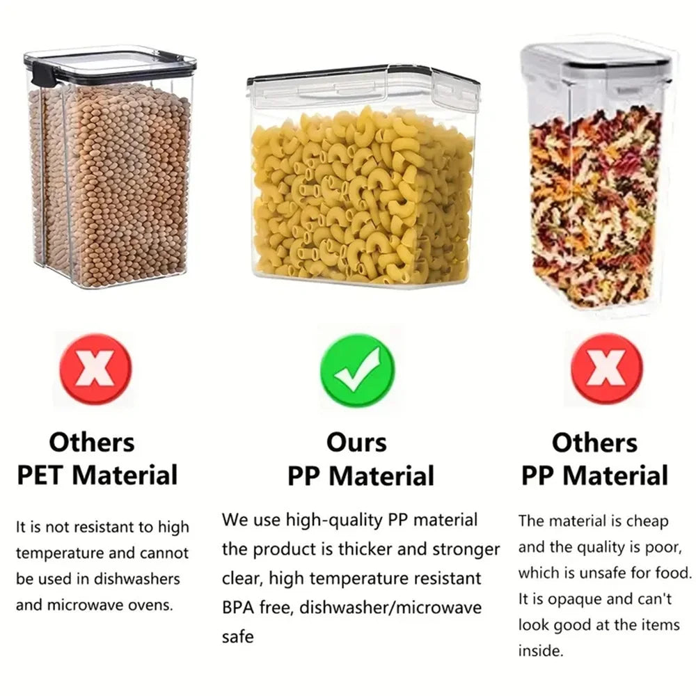 Kitchen 7pcs Food Containers Set BPA Free Plastic Airtight Storage Box With 10stickers and Pen c9f98b-b7.myshopify.com