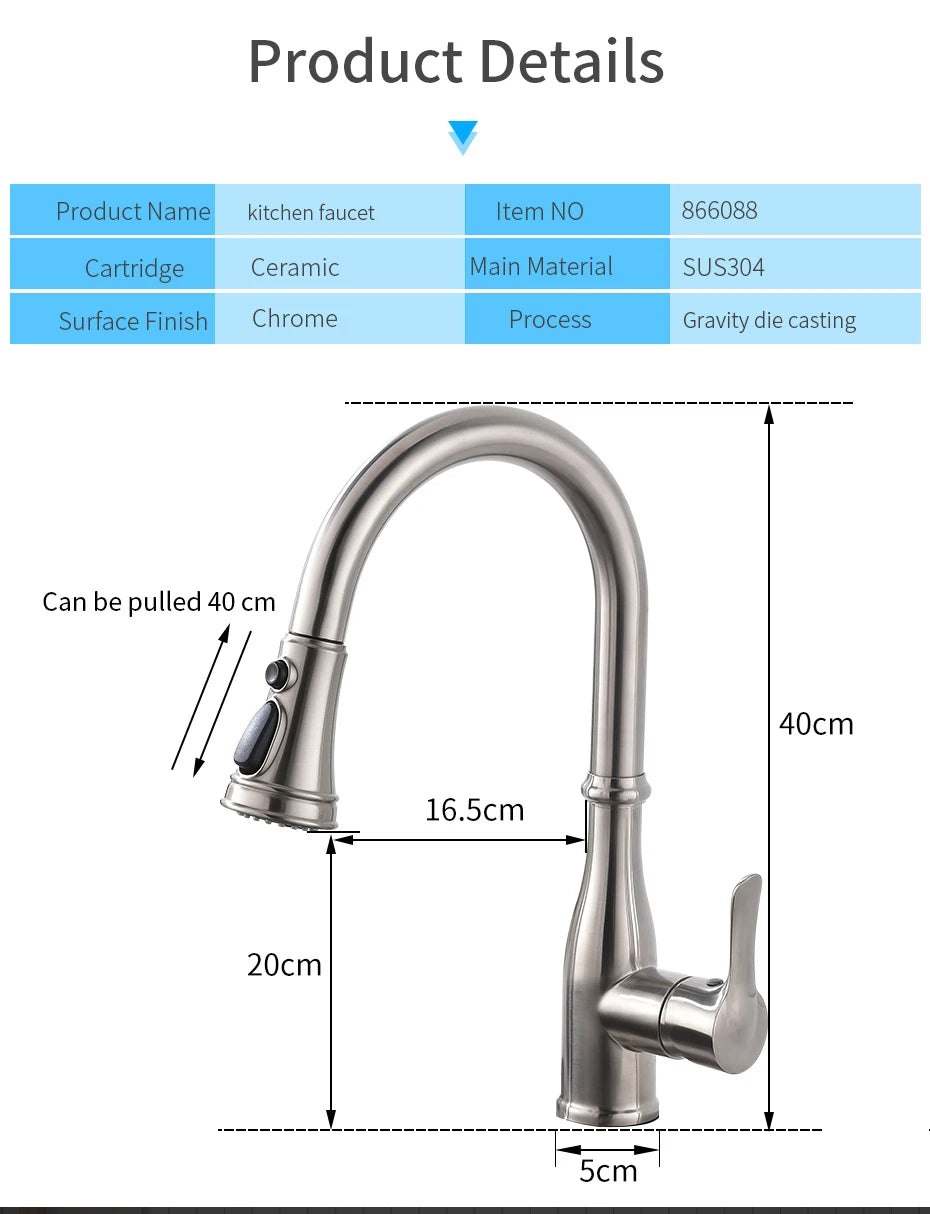 Gold Kitchen Faucets Single Handle Pull Out Kitchen Tap Single Hole Handle Swivel Degree Water Mixer Tap Mixer Tap 866011 c9f98b-b7.myshopify.com