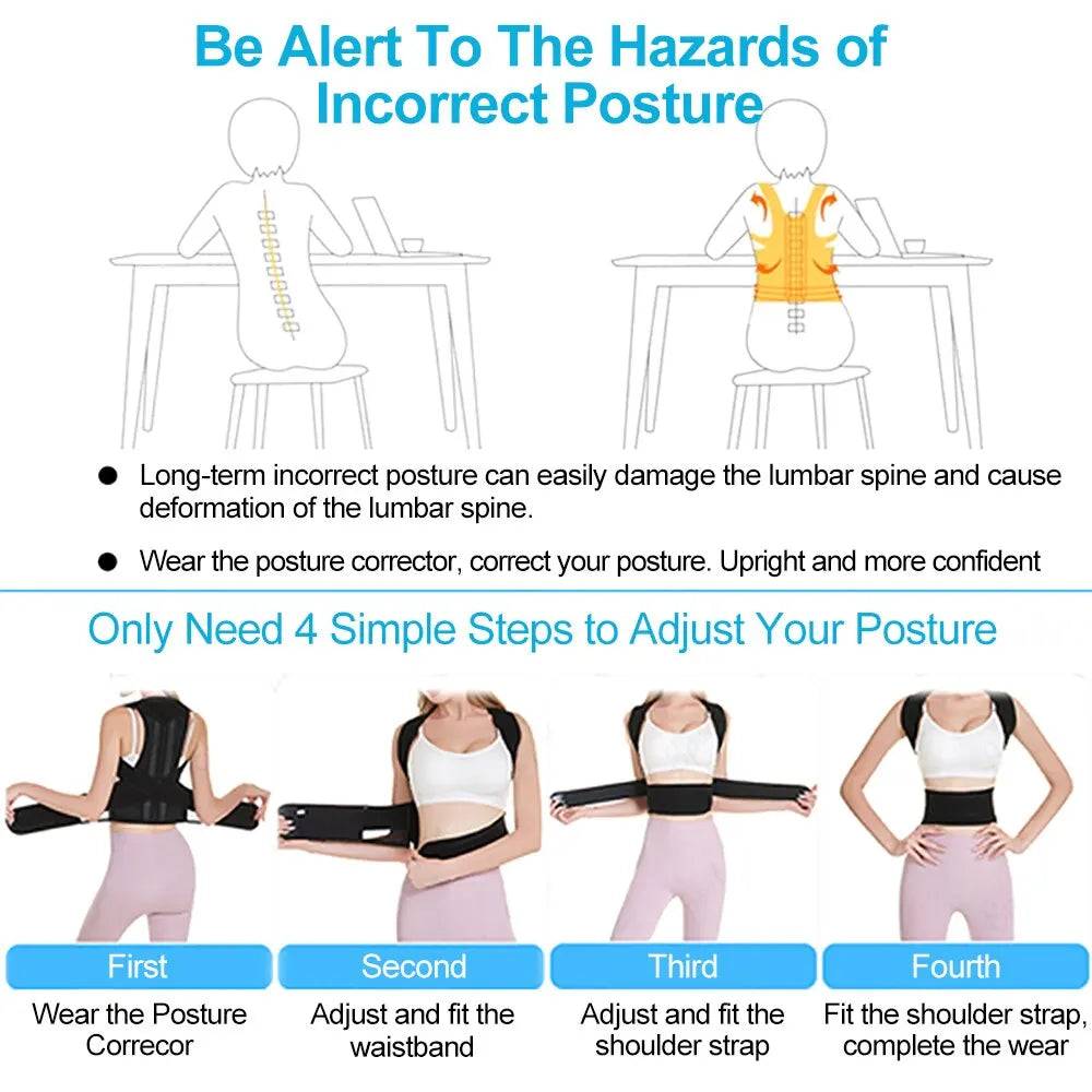 Adjustable Back Posture Corrector With Breathable Shoulder And Waist Support Straps For Boys And Girls To Relieve Back Pain c9f98b-b7.myshopify.com