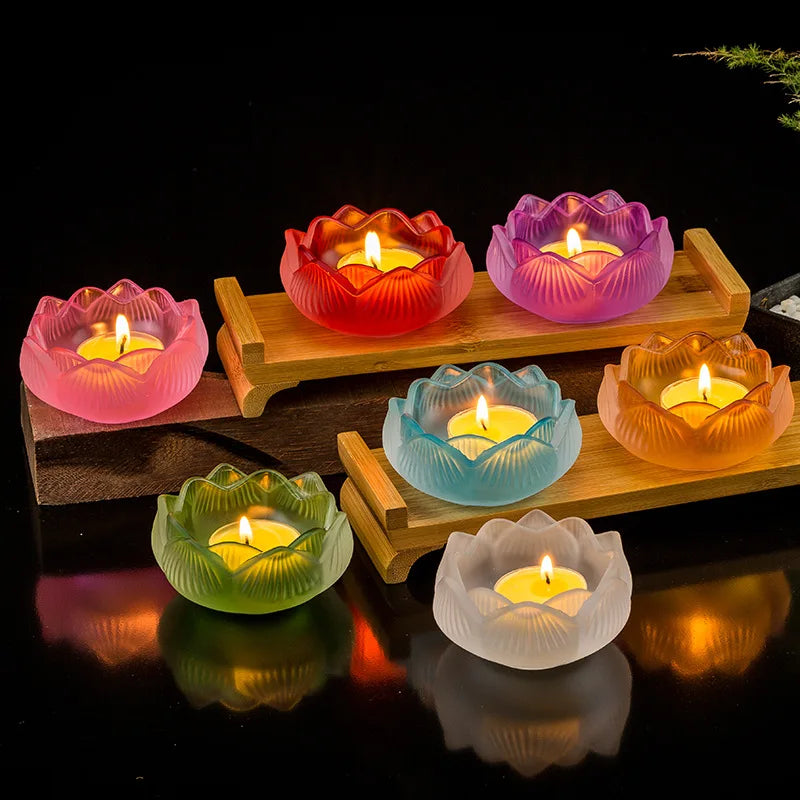 Seven Colors Crystal Incensee Burner Glass Lotus Candle Holders Handicraft Decoration for Home Buddha Mini Zen Cone Censer c9f98b-b7.myshopify.com