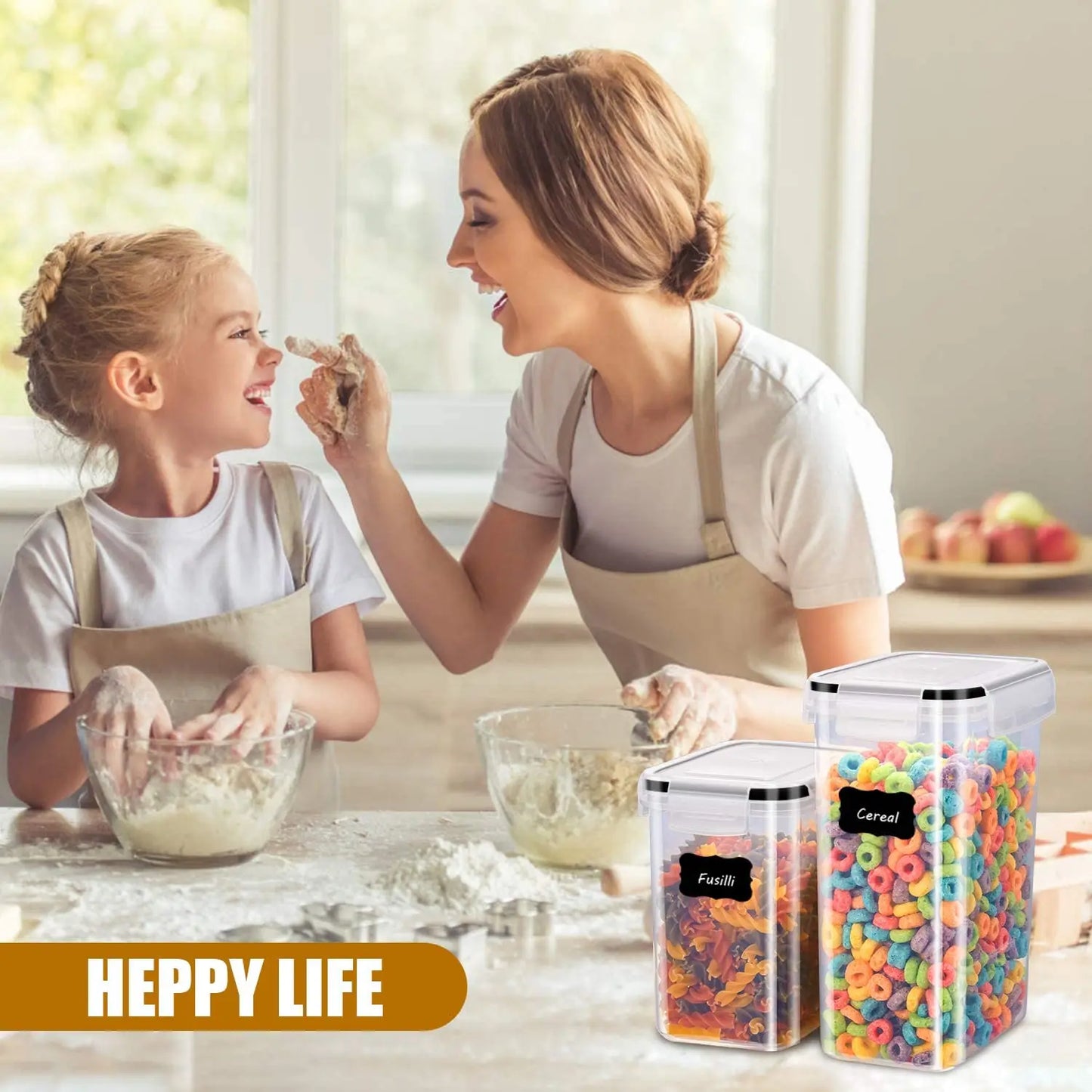 Kitchen 7pcs Food Containers Set BPA Free Plastic Airtight Storage Box With 10stickers and Pen c9f98b-b7.myshopify.com