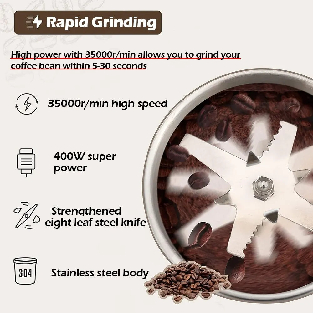 High Power Electric Coffee Grinder Kitchen Cereal Nuts Beans Spices Grains Grinder Machine Multifunctional Home Coffee Grinder c9f98b-b7.myshopify.com