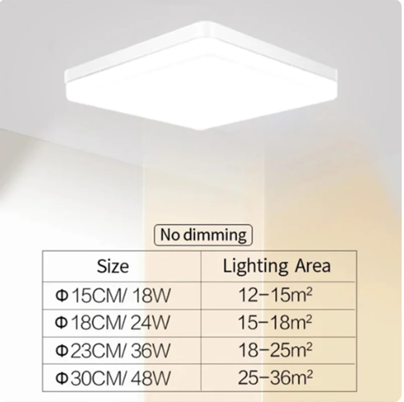 Square LED Ceiling Light Bedroom 48W 36W 24W 18W LED Ceiling Lamp Office Kitchen Modern Home Decoration Indoor Light Fixture c9f98b-b7.myshopify.com