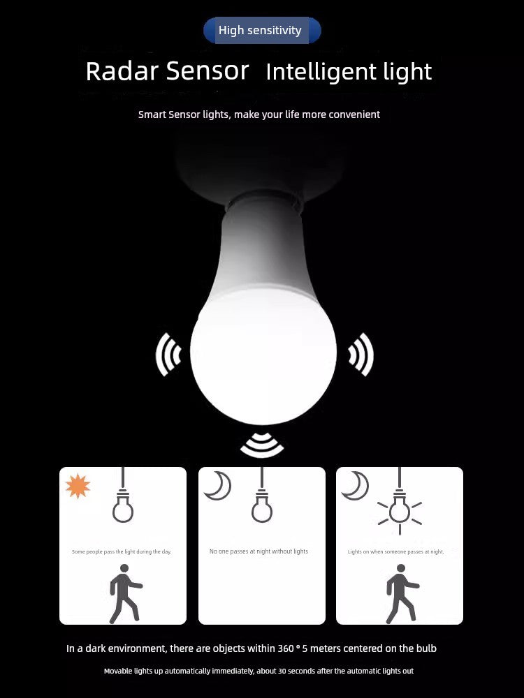 Voice-Activated Sensor Light Sound and Light Control Human Body Radar Infrared Induction Lamp Corridor Corridor Stair Aisle E27 Screw LED Bulb c9f98b-b7.myshopify.com