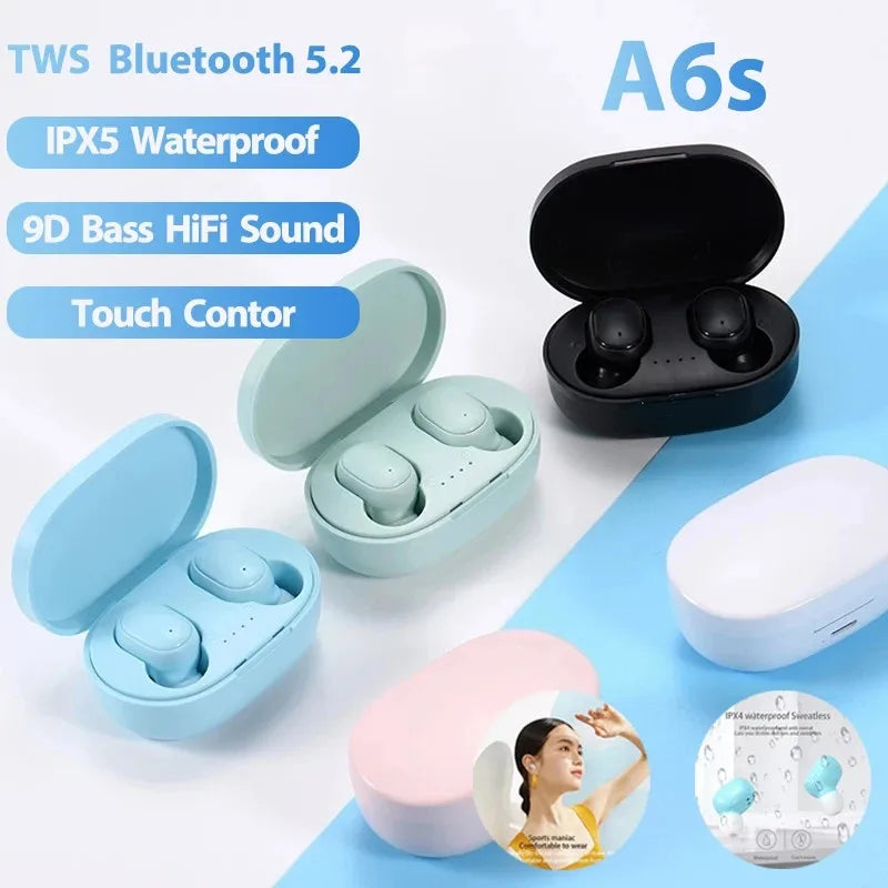 A6S TWS Headset Wireless Earphones Bluetooth Headphones Sport Stereo Fone Bluetooth Earbuds for Xiaomi Huawei c9f98b-b7.myshopify.com