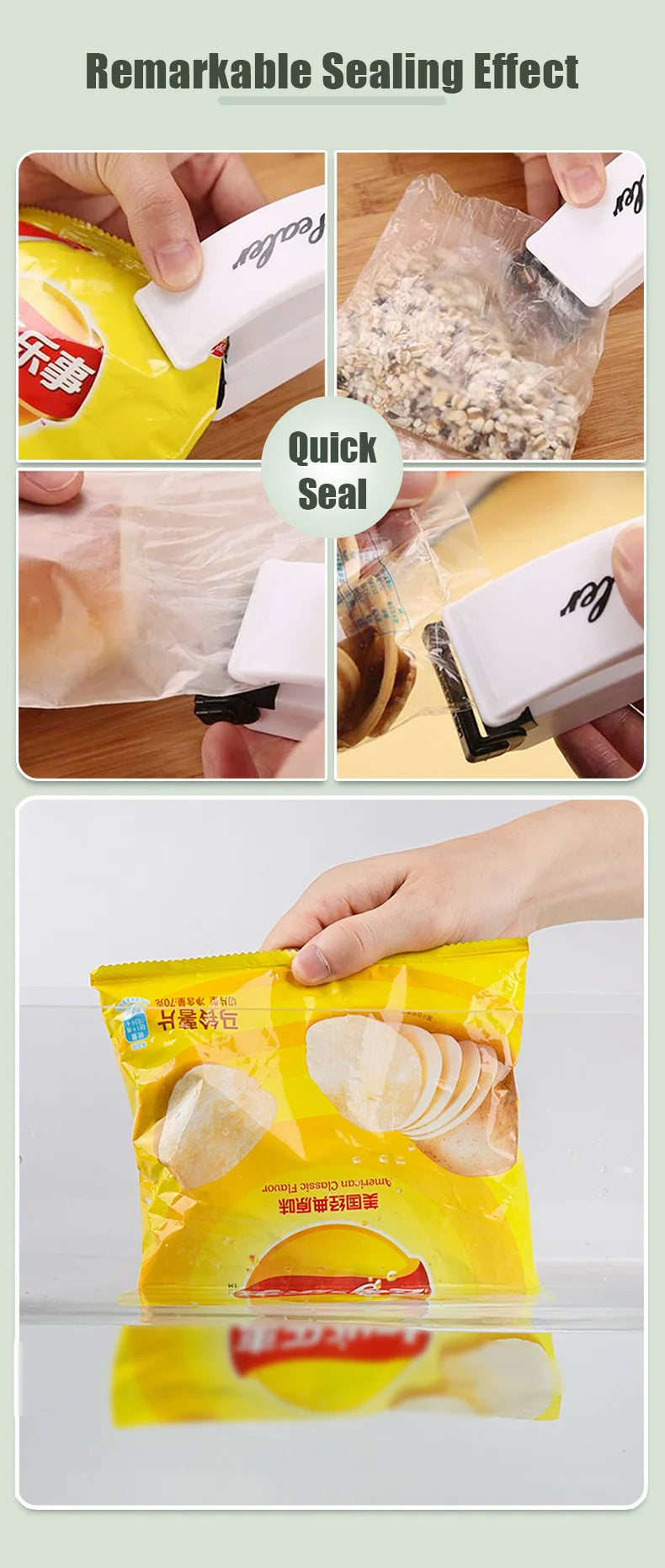 Plastic Heat Bag Sealer Food Packaging Sealing Machine Portable Snack Bag Sealing Clip Kitchen Storage Accessories Home Gadgets c9f98b-b7.myshopify.com