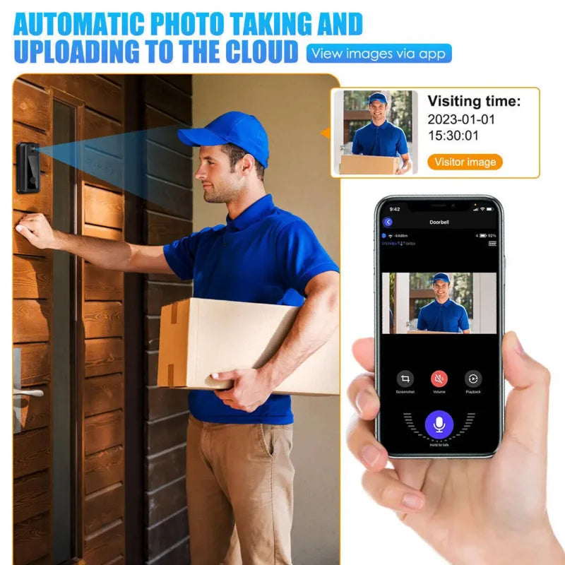 Tuya Smart Wireless Video Doorbell with Camera | IP65 Waterproof, HD Outdoor Security Intercom | Night Vision & 2-Way Audio c9f98b-b7.myshopify.com