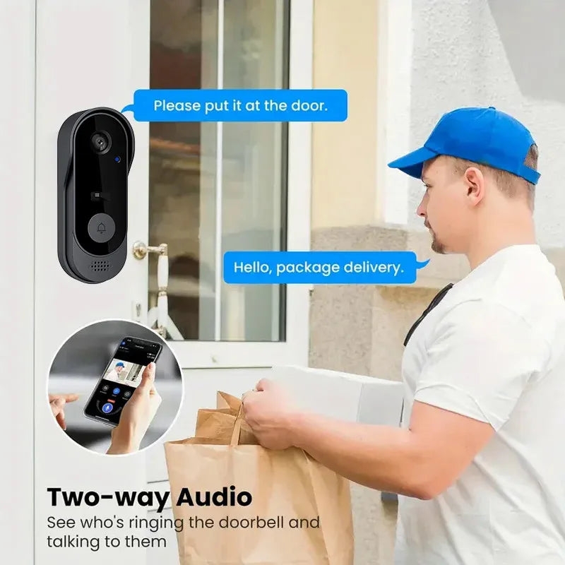 Tuya Smart Wireless Video Doorbell with Camera | IP65 Waterproof, HD Outdoor Security Intercom | Night Vision & 2-Way Audio c9f98b-b7.myshopify.com