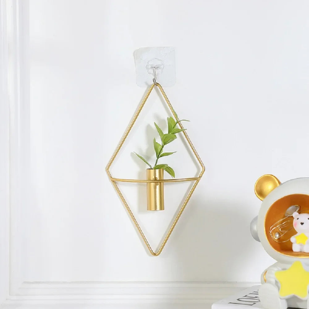 Metal Wall Hunging Vase Modern Creativity Stainless Steel Wall Frame Flower Pot Decor Art Nordic Living Room Home Decoration c9f98b-b7.myshopify.com