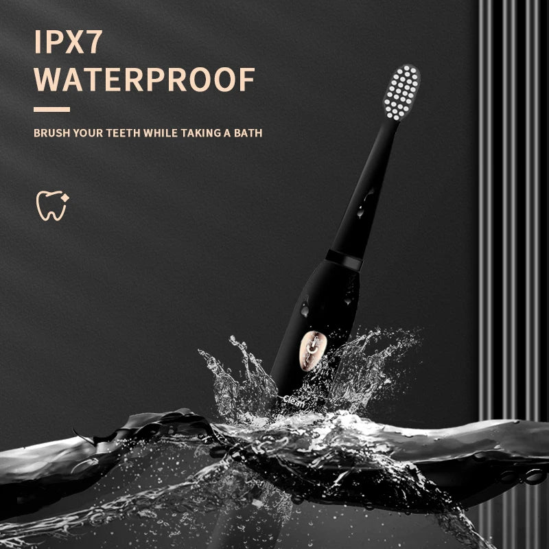 Jianpai Adult Black White Classic Acoustic Electric Toothbrush Adult 5-gear Mode USB Charging IPX7 Waterproof Acoustic Electric c9f98b-b7.myshopify.com
