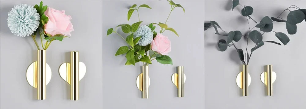 Metal Wall Hunging Vase Modern Creativity Stainless Steel Wall Frame Flower Pot Decor Art Nordic Living Room Home Decoration c9f98b-b7.myshopify.com