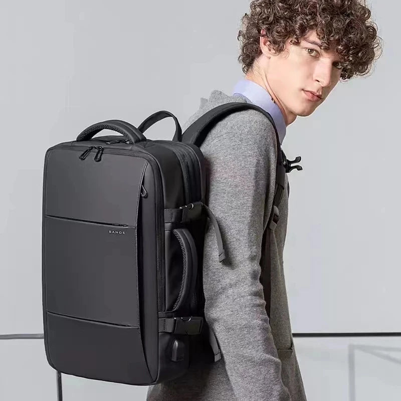 BANGE Travel Backpack Men Business Backpack School Expandable USB Bag Large Capacity 17.3 Laptop Waterproof Fashion Backpack c9f98b-b7.myshopify.com