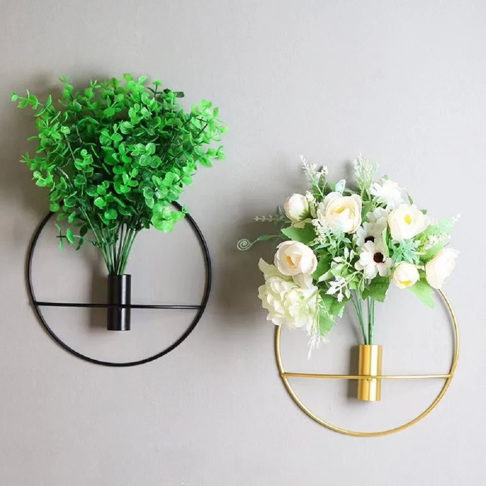 Metal Wall Hunging Vase Modern Creativity Stainless Steel Wall Frame Flower Pot Decor Art Nordic Living Room Home Decoration c9f98b-b7.myshopify.com