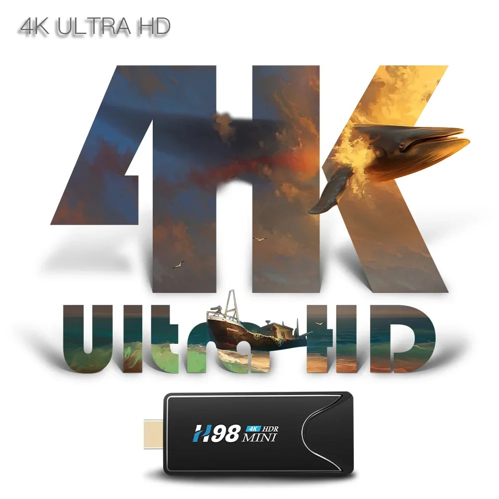 HONGTOP Mini TV Stick H98Mini Android 10 Support 4K HD Video 2.4G/5G WiFi TV Box H.265 Bluetooth Media Player Set Top Box c9f98b-b7.myshopify.com