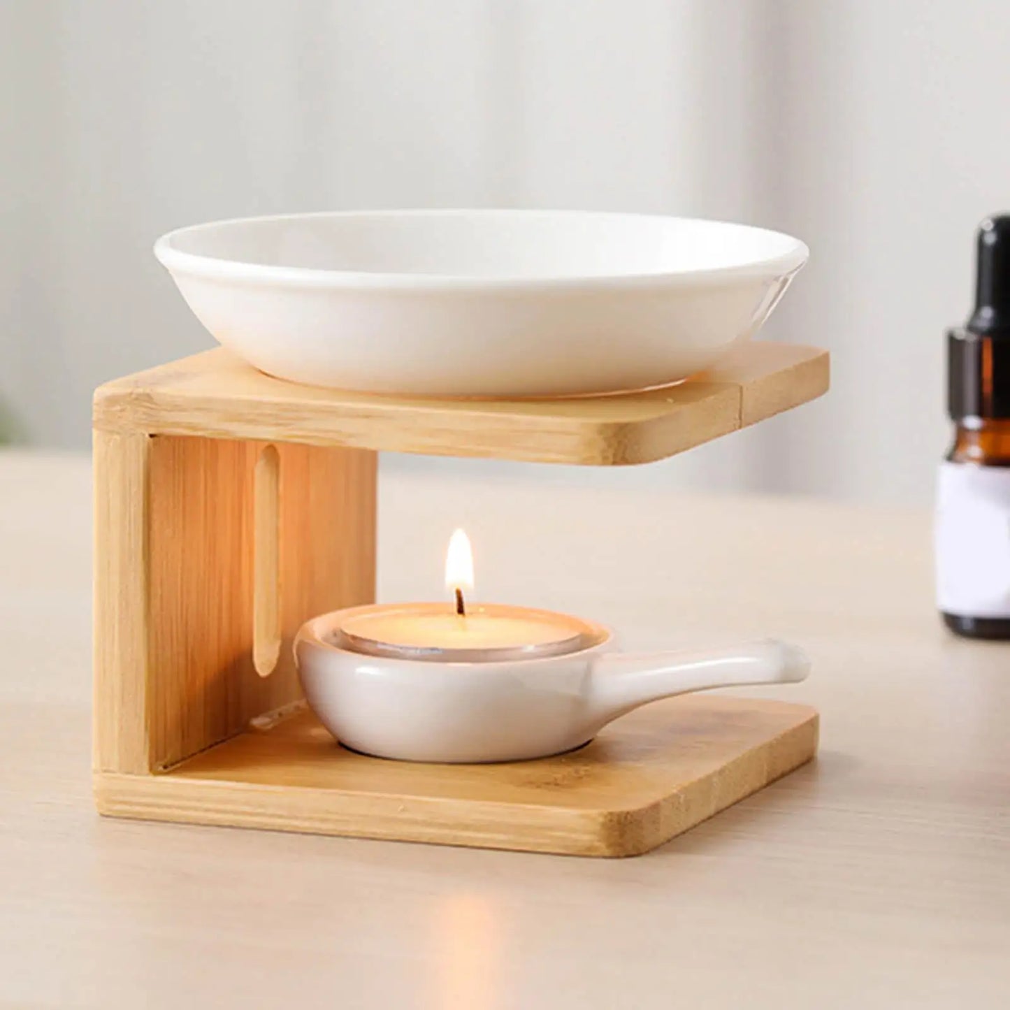 Essential Oil Burner Aroma Diffuser Bamboo Tea Stove Base Household Wooden Essential Oil Burner Essential Oil Diffuser Decor c9f98b-b7.myshopify.com