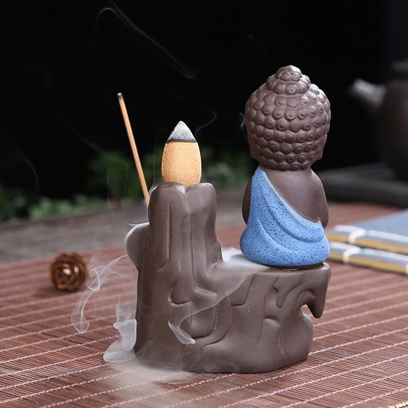 Creative Incense Burner Smoke Waterfall the Little Monk Small Buddha Incense Burner Holder Censer Home Table Decorations Crafts c9f98b-b7.myshopify.com
