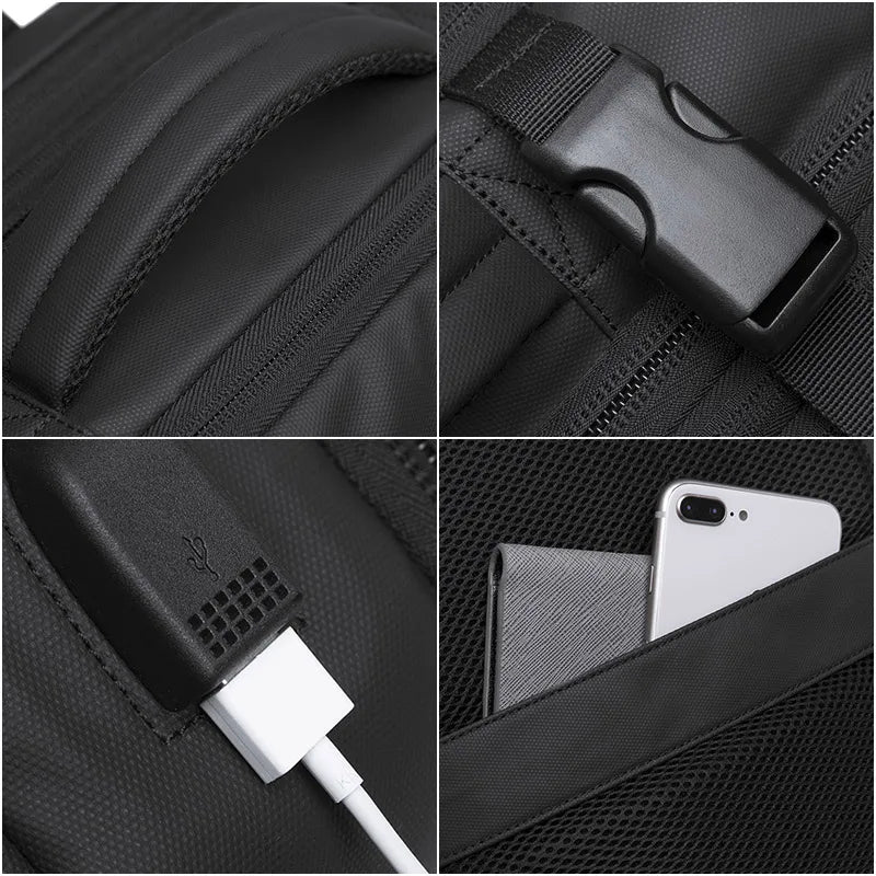 BANGE Travel Backpack Men Business Backpack School Expandable USB Bag Large Capacity 17.3 Laptop Waterproof Fashion Backpack c9f98b-b7.myshopify.com