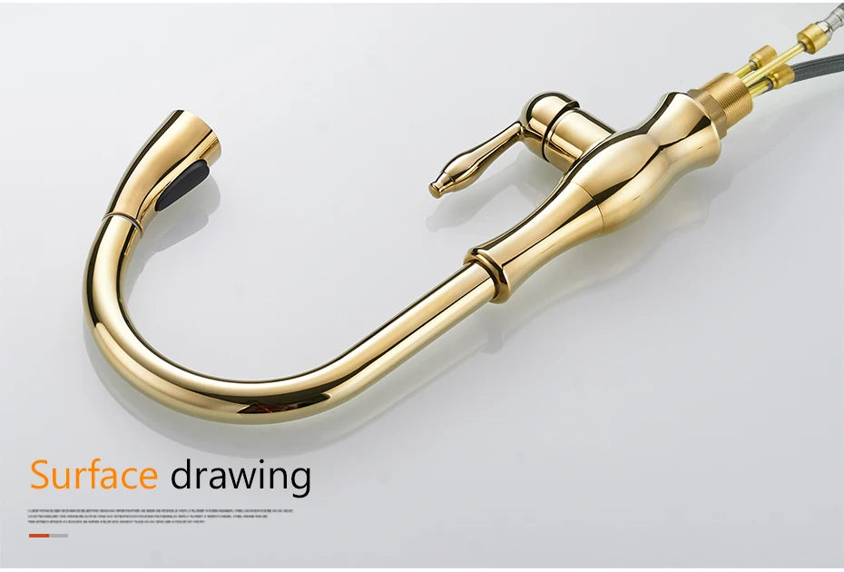 Gold Kitchen Faucets Single Handle Pull Out Kitchen Tap Single Hole Handle Swivel Degree Water Mixer Tap Mixer Tap 866011 c9f98b-b7.myshopify.com