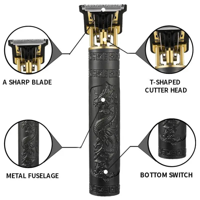 Haircut Razor for Men Rechargeable Clipper Shaver Adult Electric Vintage Clipperrazor Home USB Charging Barber Shop Black Dragon c9f98b-b7.myshopify.com