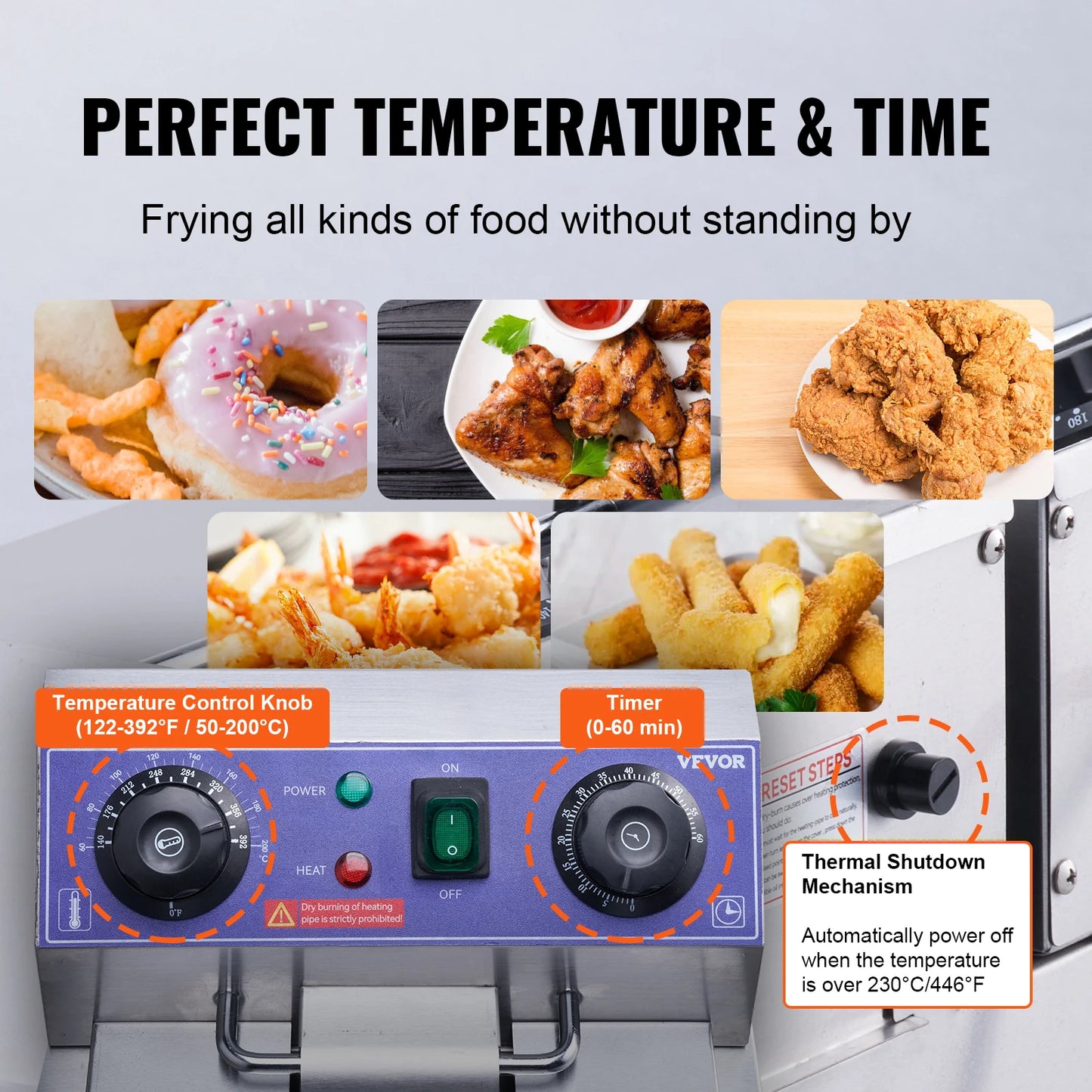 VEVOR Electric Deep Fryer w/ Dual Removable Tanks - 12L 5000W Commercial Countertop Fryer for Chicken, French Fries, Chips, and More c9f98b-b7.myshopify.com