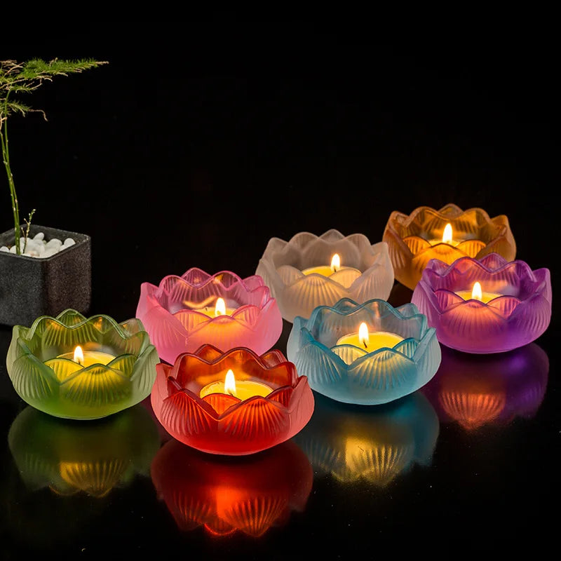 Seven Colors Crystal Incensee Burner Glass Lotus Candle Holders Handicraft Decoration for Home Buddha Mini Zen Cone Censer c9f98b-b7.myshopify.com